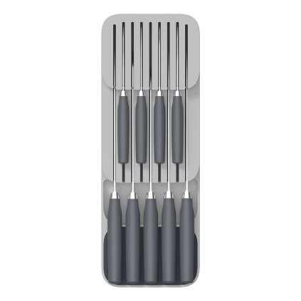 Kompakte stufige Messeraufbewahrung DRAWER STORE, grau, Joseph Joseph