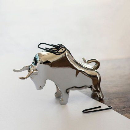 Büroklammerhalter BULL & BEAR, 2er-Set, Nickel, poliert, Philippi