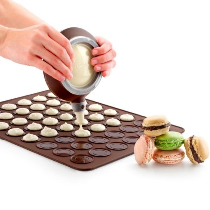 Französische Macarons Backmatte Set, braun, Lékué