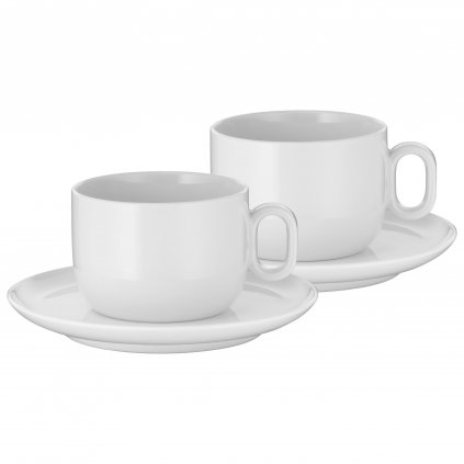 Kaffeetasse mit Untertasse BARISTA, 2er-Set, 160 ml, weiß, WMF