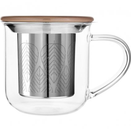 Glastasse mit Teesieb MINIMA EVA 400 ml, Puderbraun, Viva Scandinavia