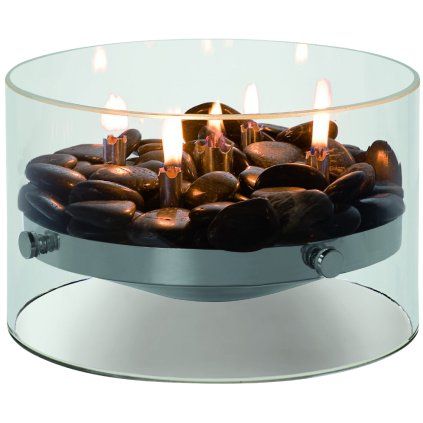 Öllampe FIRE 23 cm, Tisch, silber, Philippi