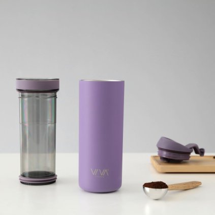 To Go Becher RECHARGE ANYTIME 460 ml, mit Teesieb, Traube, Viva Scandinavia