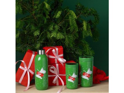 Isolierbecher TO GO CLICK MOOMIN PRESENT 400 ml, grün, Stelton