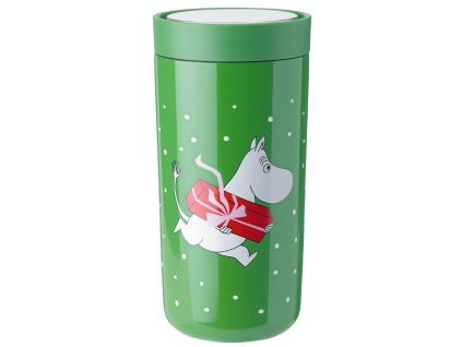 Isolierbecher TO GO CLICK MOOMIN PRESENT 400 ml, grün, Stelton