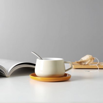 Teetasse mit Untertasse ELLA CLASSIC, 250 ml, gelb, Viva Scandinavia