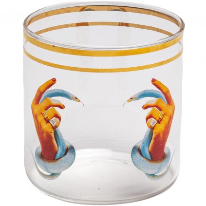 Trinkglas TOILETPAPER HANDS WITH SNAKES 8,5 cm, Seletti