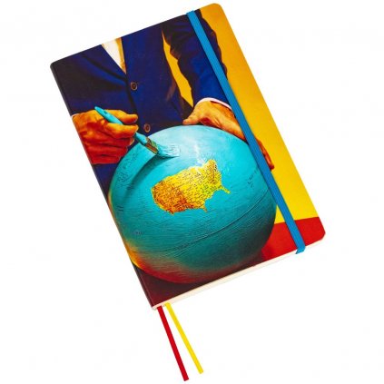 Notizbuch TOILETPAPER GLOBE 21 x 14 cm, blau, Seletti