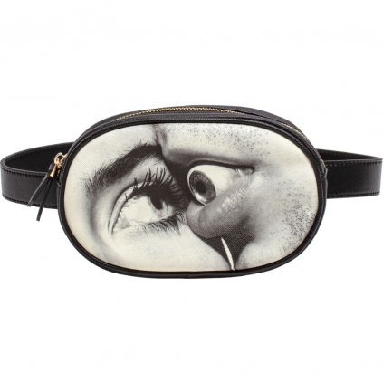 Bauchtasche TOILETPAPER EYE & MOUTH 19 x 12 cm, schwarz, Seletti