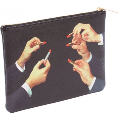 Kosmetiktasche TOILETPAPER LIPSTICKS 21 x 15,5 cm, schwarz, Seletti