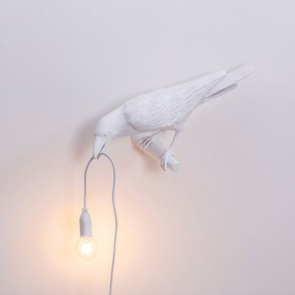 Wandlampe BIRD LOOKING LEFT 33 cm, weiß, Seletti