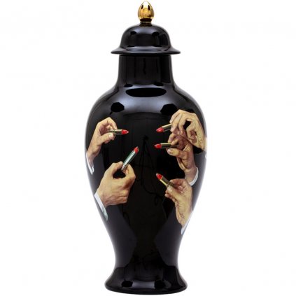 Vase TOILETPAPER LIPSTICKS 46,5 cm, schwarz, Seletti