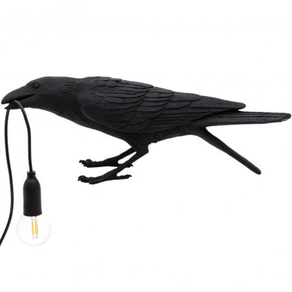 Tischlampe BIRD PLAYING 33 cm, schwarz, Seletti