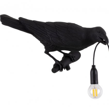 Wandlampe BIRD LOOKING RIGHT 33 cm, schwarz, Seletti