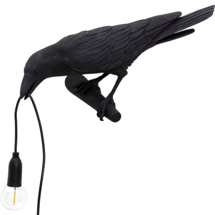 Wandlampe BIRD LOOKING LEFT 33 cm, schwarz, Seletti