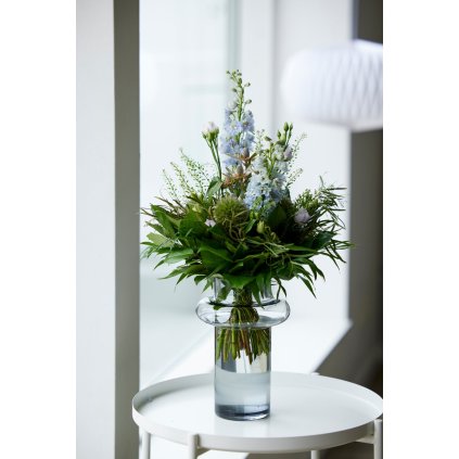 Vase TUBE 25 cm, Rauchglas, Lyngby Glas
