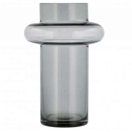 Vase TUBE 25 cm, Rauchglas, Lyngby Glas