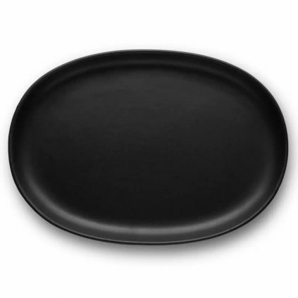 Speiseteller NORDIC KITCHEN 26 cm, oval, schwarz, Steinzeug, Eva Solo