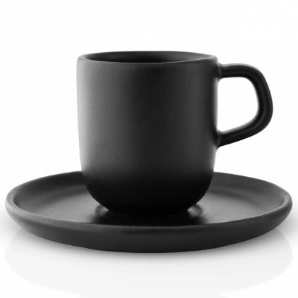 Espressotasse mit Untertasse NORDIC KITCHEN 70 ml, schwarz, Steinzeug, Eva Solo