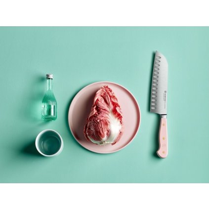 Santoku Messer CLASSIC COLOUR 17 cm, rosa Himalaya-Salz, Wüsthof