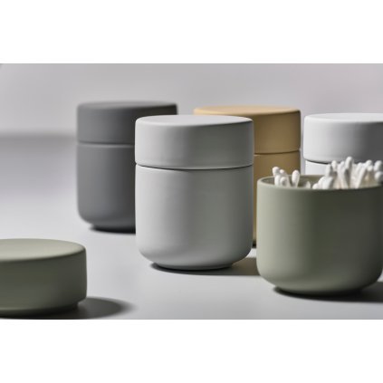 Wattepadspender UME 10 cm, Taupe, Keramik, Zone Dänemark