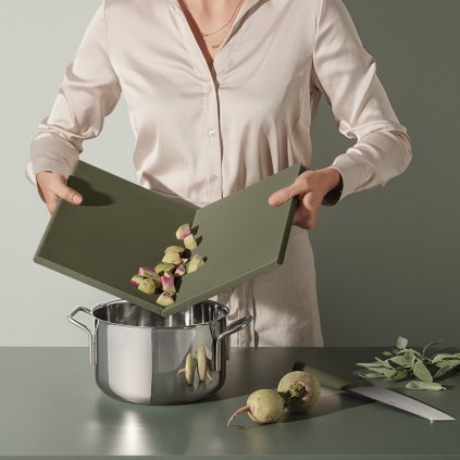 Schneidebrett DOUBLE UP GREEN TOOL 29,5 x 43 cm, Magnet, grün, Kunststoff, Eva Solo