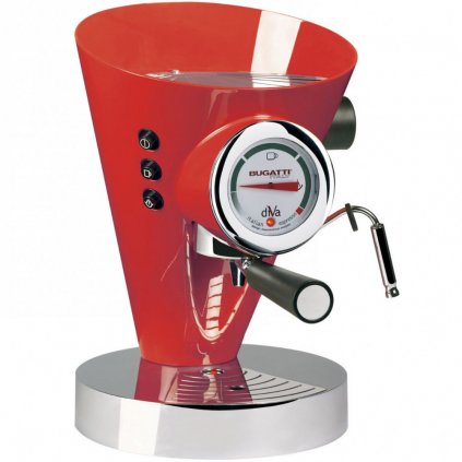 Espresso Kaffeemaschine DIVA 0,8 l, rot, rostfreier Stahl, Bugatti