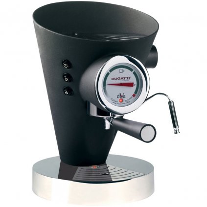 Espresso Kaffeemaschine DIVA 0,8 l, schwarz, Edelstahl, Bugatti