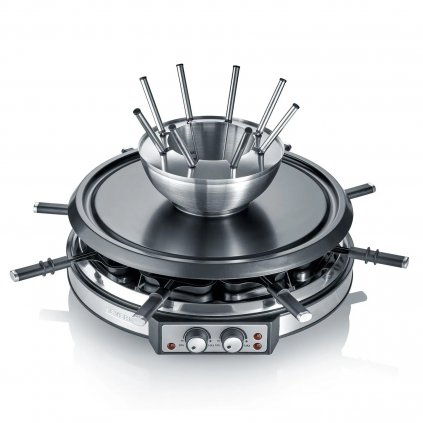 Raclette Grill & Fondue Set 2in1 RG 2348 Severin silber