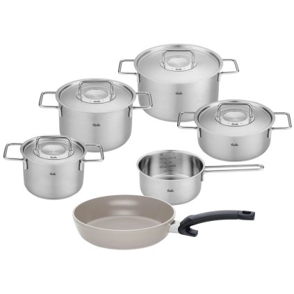 Kochtopfset PURE + Universalpfanne CERATAL COMFORT, 6-teilig, Fissler