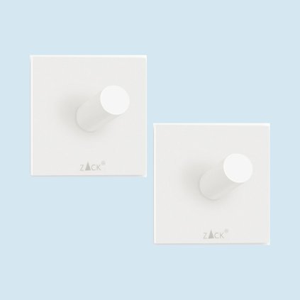 Handtuchhaken 4 cm, 2er-Set, weiß, Edelstahl, Zack