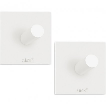Handtuchhaken 4 cm, 2er-Set, weiß, Edelstahl, Zack