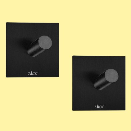 Handtuchhaken 4 cm, 2er-Set, schwarz, Edelstahl, Zack