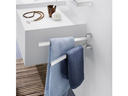 Handtuchhalter LINEA 44 cm, doppelt, poliert, Edelstahl, Zack