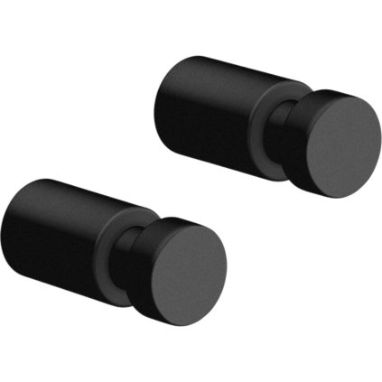 Handtuchhaken AIVO 3,5 cm, 2er-Set, schwarz, Edelstahl, Zack