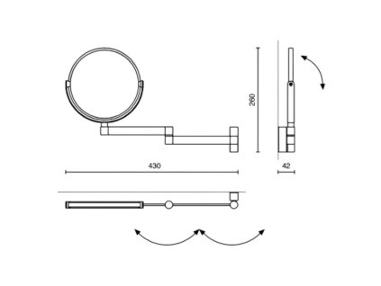 Kosmetikspiegel LINEA 18 cm, poliert, Edelstahl, Zack