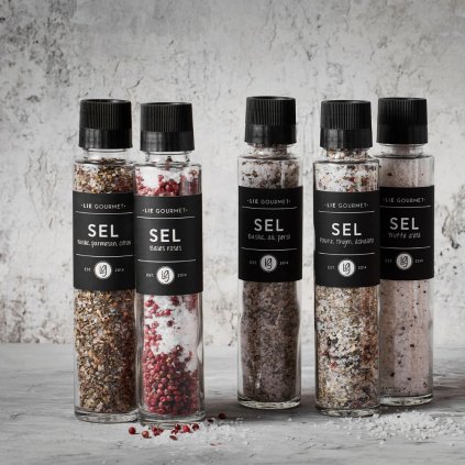Salz mit Basilikum, Parmesan und Zitrone 200 g, Mühle, Lie Gourmet