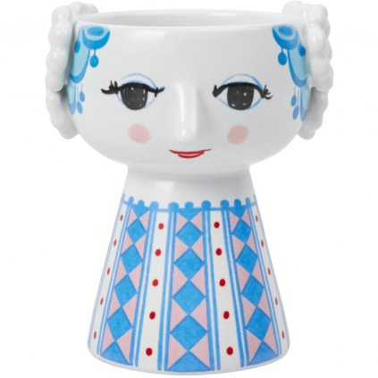 
                    
                          Stumpenkerzenhalter EVA 9 cm, blau, Keramik, Bjørn Wiinblad                    
                