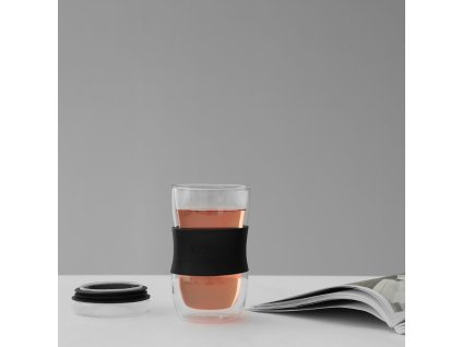 Reisebecher MINIMA 450 ml, schwarz, Glas, Viva Scandinavia