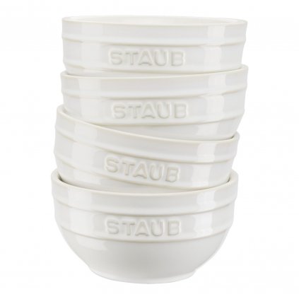 Schale 400 ml, 4er-Set, Ivory, Keramik, Staub