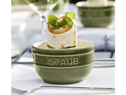 Ramekin 9 cm, 2er-Set, grün, Keramik, Staub