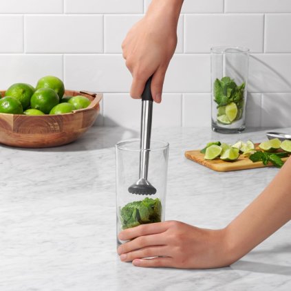 Cocktail Stößel STEEL 23 cm, schwarz, rostfreier Stahl, OXO