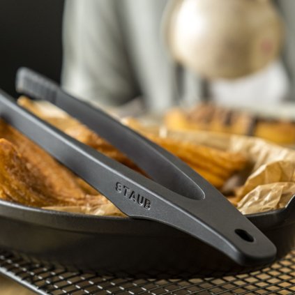 Küchenzange 31 cm, schwarz, Silikon, Staub