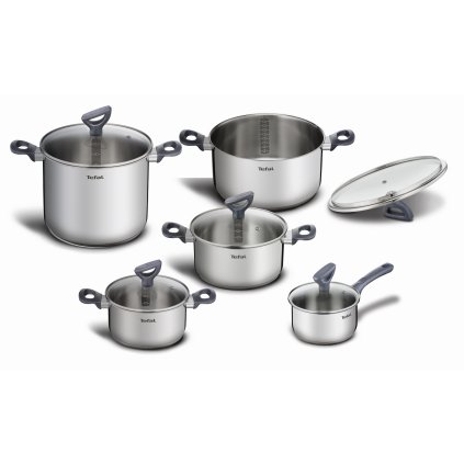 Kochtopfset DAILY COOK G712SA55, 10-teilig, silber, Edelstahl, Tefal