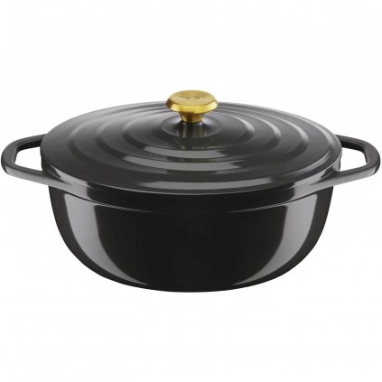 Kochtopf Kasserolle AIR E2558955 30 x 23 cm, 5,7 l, schwarz, Aluminium, Tefal