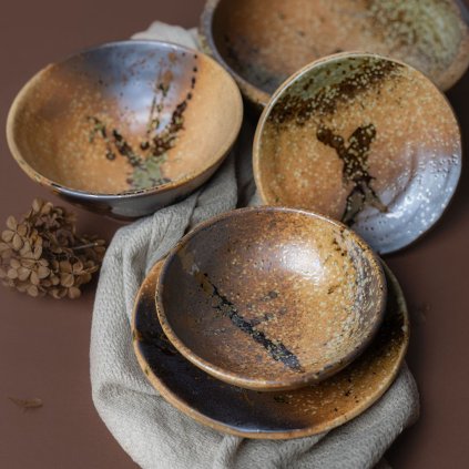 Untertasse WABI SABI 13 cm, braun, Keramik, MIJ