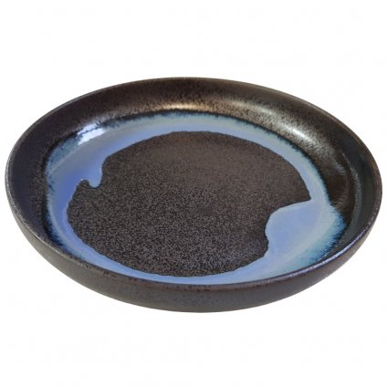 Speiseteller BLUE BLUR 22 cm, hoher Rand, blau, Keramik, MIJ