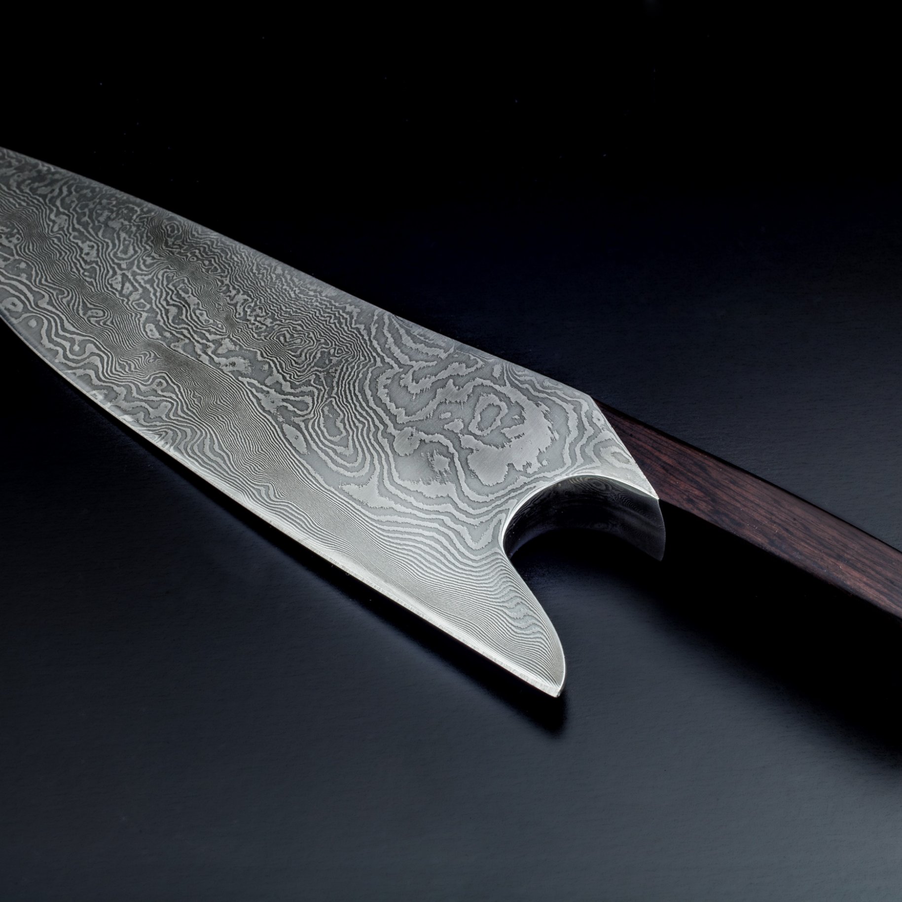 Chefmesser Kochmesser THE KNIFE GRENADILL DAMASCUS 26 cm, braun, Güde