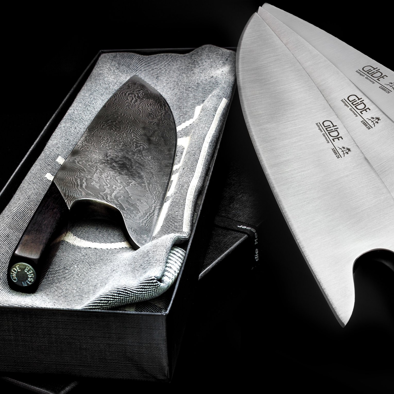 Chefmesser Kochmesser THE KNIFE GRENADILL DAMASCUS 26 cm, braun, Güde