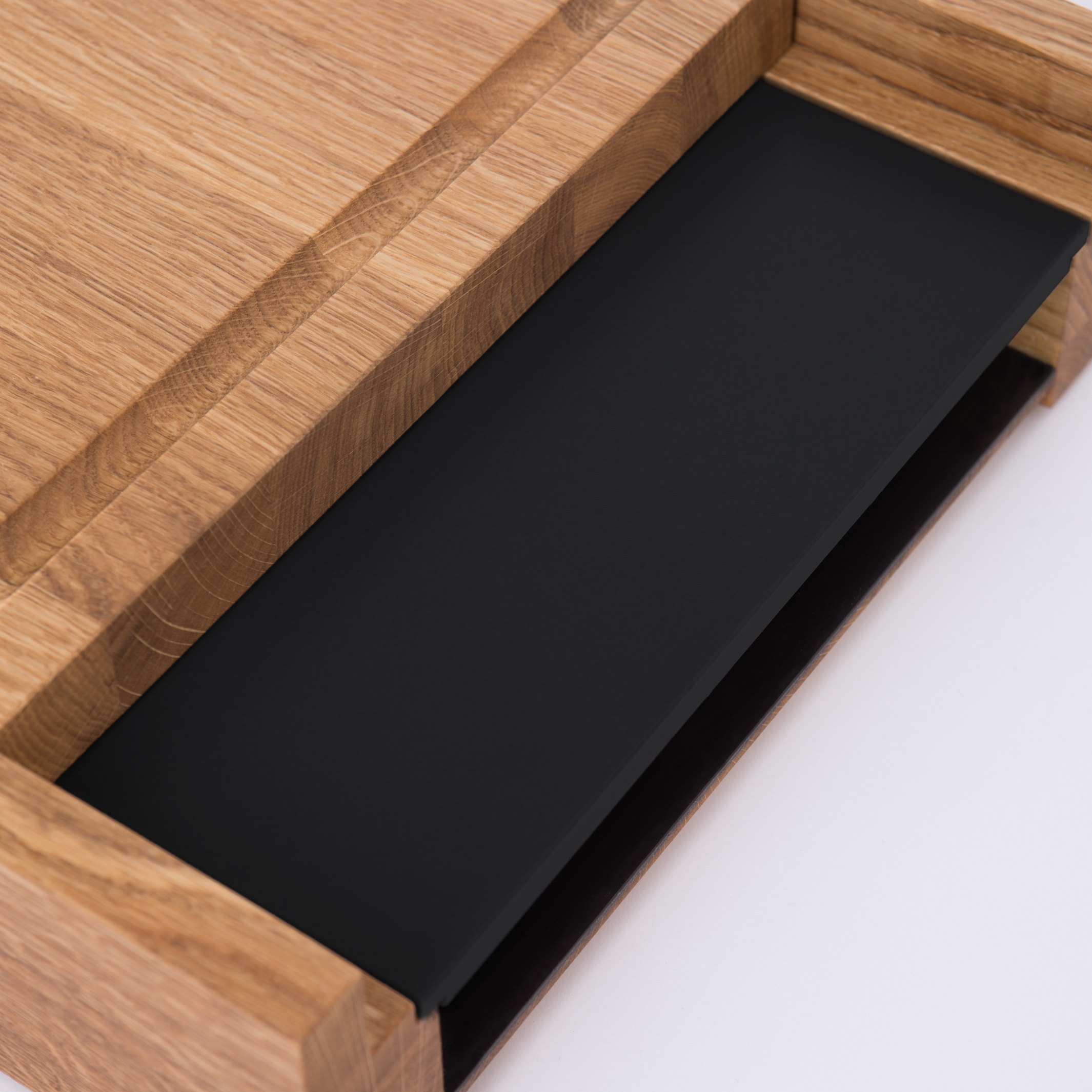 Schneidebrett ONE LONG GRAIN 45 x 33 cm, mit Schublade, Eichenholz, Jack & Lucy